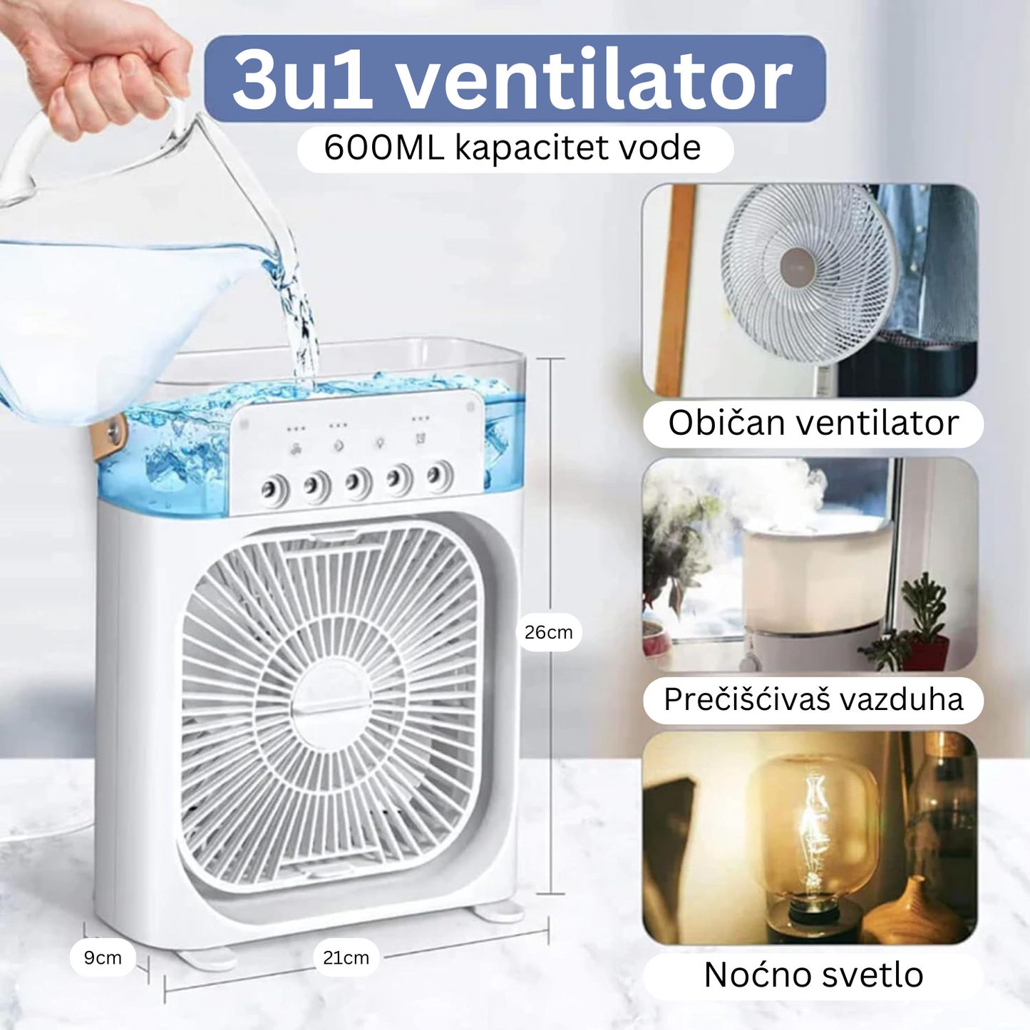 3u1 Ventilator sa ledom